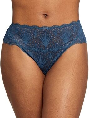 NEW Montelle Seaside Glow Lace High Leg Cheekini Cheeky Panty 9512 Surf Blue